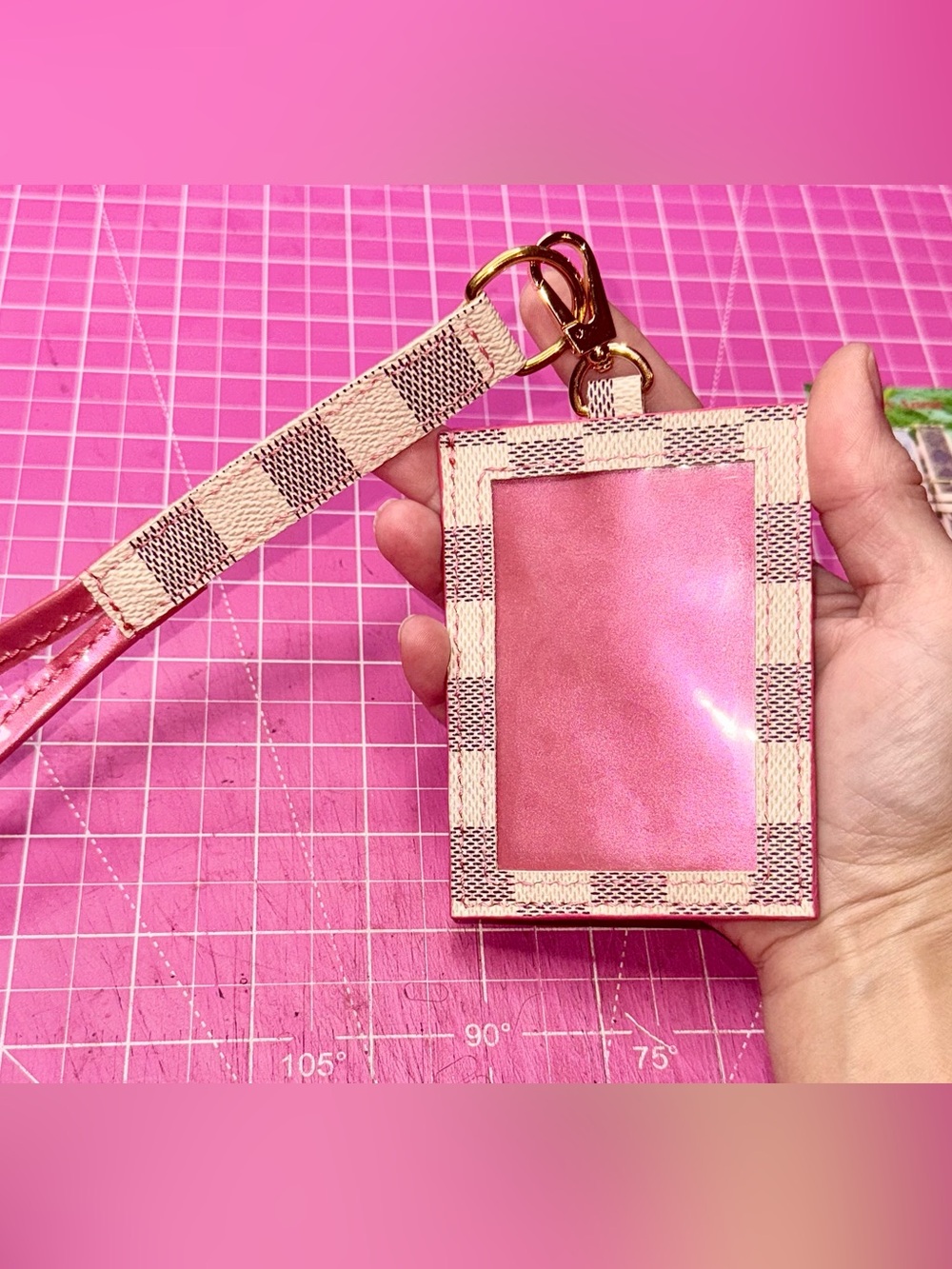 💝 LV Custom ID holder Lanyard Damier Azure Handmade